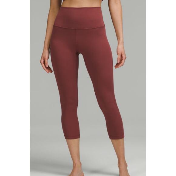 Lululemon Align High-Rise Crop 21" Smoky Red Leggings Stretch Sz 2  Soft - Picture 4 of 9